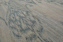 9x12 Gray, Blue, Ivory Color Hand Woven Flatweave Wool Modern Oriental Rug
