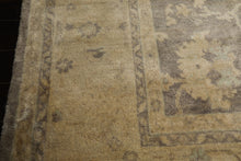 9x12 Gray, Ivory, taupe Color Hand Knotted Oushak New Zealand Wool Transitional Oriental Rug