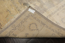 9x12 Gray, Ivory, taupe Color Hand Knotted Oushak New Zealand Wool Transitional Oriental Rug