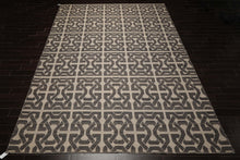 9x12 Beige, Gray, Color Hand Woven Flatweave Wool Contemporary Oriental Rug