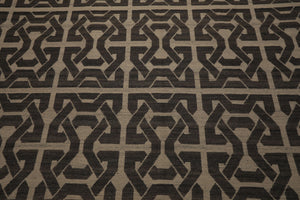 9x12 Beige, Gray, Color Hand Woven Flatweave Wool Contemporary Oriental Rug
