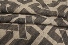 9x12 Beige, Gray, Color Hand Woven Flatweave Wool Contemporary Oriental Rug