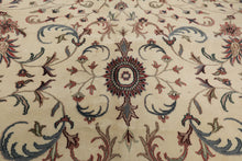 12x15 Ivory, Rose, Sage Color Hand Knotted Kashan wool Traditional Oriental Rug