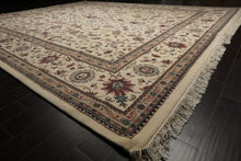 12x15 Ivory, Rose, Sage Color Hand Knotted Kashan wool Traditional Oriental Rug