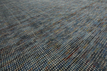 12x15 Gray, Slate, Brown Color Hand Knotted Ribbed Wool Contemporary Oriental Rug