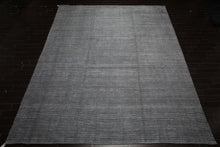 12x15 Gray, Slate, Brown Color Hand Knotted Ribbed Wool Contemporary Oriental Rug