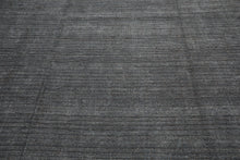 12x15 Gray, Slate, Brown Color Hand Knotted Ribbed Wool Contemporary Oriental Rug