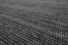 12x15 Gray, Slate, Brown Color Hand Knotted Ribbed Wool Contemporary Oriental Rug