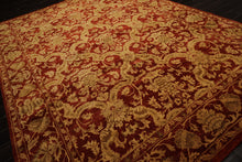 9x12 Burnt Orange, Gold, Olive Color Hand Knotted Jaipur Wool Transitional Oriental Rug