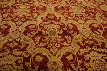 9x12 Burnt Orange, Gold, Olive Color Hand Knotted Jaipur Wool Transitional Oriental Rug