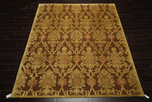 8x10 Brown, Gold, Rust Color Hand Knotted Tibetan  Wool and Silk Transitional Oriental Rug