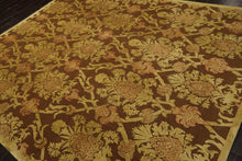 8x10 Brown, Gold, Rust Color Hand Knotted Tibetan  Wool and Silk Transitional Oriental Rug