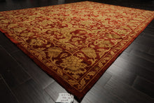 9x12 Burnt Orange, Gold, Olive Color Hand Knotted Jaipur Wool Transitional Oriental Rug