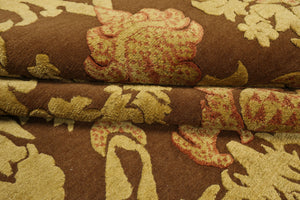 8x10 Brown, Gold, Rust Color Hand Knotted Tibetan  Wool and Silk Transitional Oriental Rug