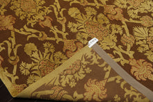 8x10 Brown, Gold, Rust Color Hand Knotted Tibetan  Wool and Silk Transitional Oriental Rug