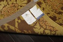 8x10 Brown, Gold, Rust Color Hand Knotted Tibetan  Wool and Silk Transitional Oriental Rug