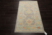 3x5 Aubergine, Ivory, Gold Color Hand Knotted Turkish Wool Arts & Crafts/Mission Oriental Rug