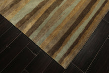 9x12 Taupe, Brown, Mint Color Hand Knotted Tibetan Wool Modern & Contemporary Oriental Rug