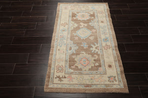 3x5 Camel, Ivory, Blush Color Hand Knotted Turkish Wool Arts & Crafts/Mission Oriental Rug