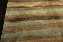 9x12 Taupe, Brown, Mint Color Hand Knotted Tibetan Wool Modern & Contemporary Oriental Rug