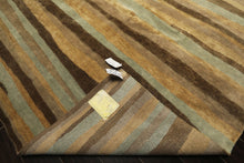 9x12 Taupe, Brown, Mint Color Hand Knotted Tibetan Wool Modern & Contemporary Oriental Rug