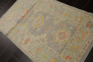 3x5 Gray , Ivory, Gold Color Hand Knotted Turkish Wool Arts & Crafts/Mission Oriental Rug