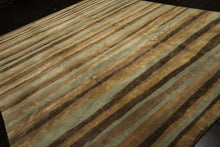9x12 Taupe, Brown, Mint Color Hand Knotted Tibetan Wool Modern & Contemporary Oriental Rug