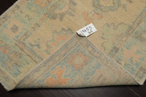 3x5 Beige, Aqua, Peach Color Hand Knotted Turkish Wool Arts & Crafts/Mission Oriental Rug