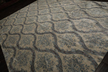 10x14 Silver, Gray, Blue Color Hand Knotted Tibetan Wool Transitional Oriental Rug