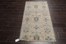 3x5 Gray, Tan, Turquoise Color Hand Knotted  Wool Transitional Oriental Rug