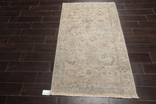 LoomBloom 3'x5' Beige Hand Knotted Distressed Quality Traditional Distressed Wool Oriental Area Rug