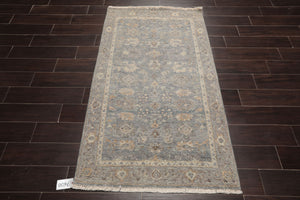 LoomBloom 3'x5' Slate Hand Knotted Distressed Quality Traditional Distressed Wool Oriental Area Rug