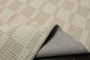 Multi Size Green White Color Hand Loomed Flatweave Wool Modern Oriental Rug