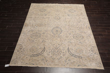 LoomBloom 10'x14' Beige Hand Knotted Traditional Distressed Wool Oriental Area Rug