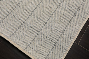 Multi Size Ivory  Gray Color Hand Loomed Flatweave Wool Contemporary Oriental Rug
