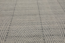 Multi Size Ivory  Gray Color Hand Loomed  Wool Geometric Oriental Rug