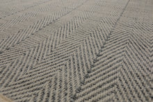 Multi Size Ivory  Gray Color Hand Loomed  Wool Geometric Oriental Rug
