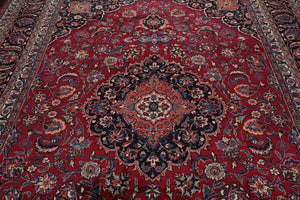 8x10 Ruby Red Hand Knotted 100% Wool Authentic Khorassann Persian Oriental Area Rug