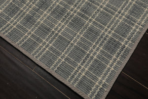 Multi Size Slate Ivory Color Hand Woven Flatweave Wool Modern Oriental Rug