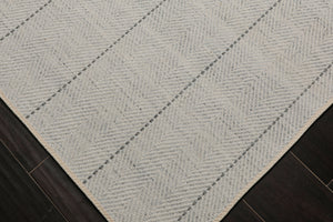 Multi Size Ivory  Gray Color Hand Loomed Flatweave Wool Modern Oriental Rug