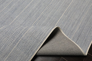Multi Size Denim  Ivory Color Hand Loomed Flatweave Wool Modern Oriental Rug