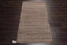 LoomBloom 3'x5' Brown Hand Knotted Afghan Moroccan Tribal Geometric Wool Oriental Area Rug