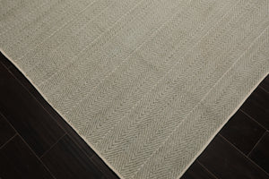 Multi Size Sage Ivory Color Hand Loomed Flatweave Wool Modern Oriental Rug
