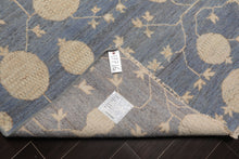 LoomBloom Multi Size Blue Hand Knotted Afghan Oushak Transitional All-Over Wool Oriental Area Rug