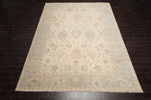 Multi Size Beige Mint Peach Color Hand Knotted Afghan Oushak Wool Traditional Oriental Rug
