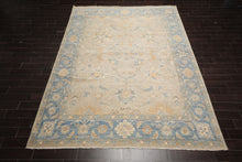 9x12 Beige, Aqua, Caramel Color Hand Knotted Afghan Oushak Wool Traditional Oriental Rug