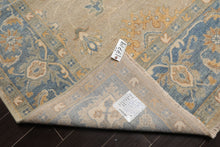 9x12 Beige, Aqua, Caramel Color Hand Knotted Afghan Oushak Wool Traditional Oriental Rug
