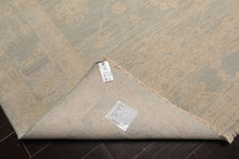 9x12 Gray, Moss, Beige Color Hand Knotted Afghan Oushak Wool Traditional Oriental Rug