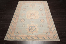 9x12 Mint, Blush, Peach Color Hand Knotted Afghan Oushak Wool Traditional Oriental Rug