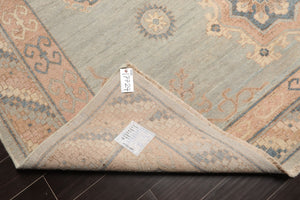 9x12 Mint, Blush, Peach Color Hand Knotted Afghan Oushak Wool Traditional Oriental Rug